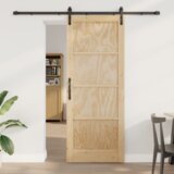 vidaXL drsna vrata s priborom 83x211 cm iz trdnega borovega lesa | Shoptok.si