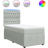 Maison Chic Box spring postelja - Vzmetna postelja z vzmetnico svetlo siva 100x200 cm žamet SL23177, (21891976) | Shoptok.si