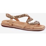 ARTIKER Women's Sandals With Decoration Snake Eco Suede Beige | shoptok.hr