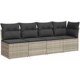 Maison Chic Vrtni kavč - Zunanji kavč z blazinami štirised svetlo siv poli ratan, (22044035) | Shoptok.si