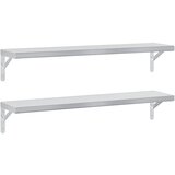 Maison Chic 2 kosi Stenske Police - Viseče police 100x23,5 cm srebrna nerjaveče jeklo, (21758759) | Shoptok.si