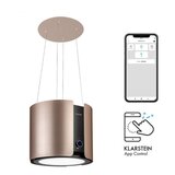 Klarstein skyfall smart, otočna kuhinjska napa, Ø 45 cm, recirkulacija, 402 m³ / h, led, nerjaveče jeklo, zlata Cene