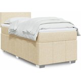  Okvir kreveta s oprugama i madrac krem 80x200 cm od tkanine | shoptok.hr