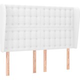  Uzglavlje s ušima bijelo 147x23x118/128 cm od umjetne kože | Eponuda.com