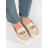 GOODIN Suede gold loafers with chain | shoptok.hr