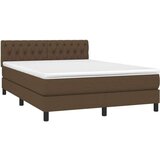  Box spring s madracem LED tamnosmeđi 140x200 cm tkanina | shoptok.hr