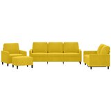  4-dijelni set sofa s jastucima žuti bar&amp;scaron;unasti Slike