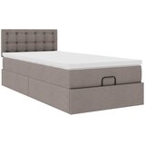  Otomanski okvir kreveta s madraca smeđesivi 90x190cm tkanine | shoptok.hr