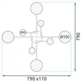 Toolight stropna svjetiljka siva APP528-8C | shoptok.hr