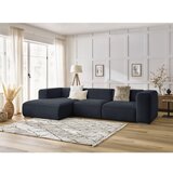 Bobochic Paris Temno modra kotna sedežna garnitura iz tkanine bouclé (levi kot) Zephyr – | Shoptok.si