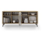 Marckeric Bijela/u prirodnoj boji niska komoda u dekoru hrasta 185x79 cm Nola – | shoptok.hr