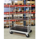 Kongamek večnivojski voziček, pocinkan, dxšxv 1200 x 800 x 1900 mm, 2 polici, 2 vrtljivi in 2 fiksni kolesi | Shoptok.si