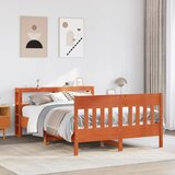 Maison Chic Posteljni okvir - Dvoposteljna postelja - Zakonska postelja brez vzmetnice vošč. rjav 150x200 cm borovina-J13135, (21772348) | Shoptok.si