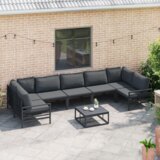 vidaXL Sjedeća garnitura za vrt 8 pcs Antracit Čelik | shoptok.hr