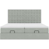vidaXL Otomanski posteljni okvir z vzmetnicami siv 180x200cm žamet | Shoptok.si