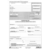 NARODNE NOVINE-UT III-1-26 PUTNI NALOG ZA OSTVARENJE ZDRAVSTVENE ZAŠTITE; List, 14,8 x 21 cm | shoptok.hr