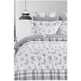 Mila Home Bijela/siva posteljina za bračni krevet/za produženi krevet od renforce pamuka s uključenom plahtom/4-dijelna 200x220 cm – | shoptok.hr