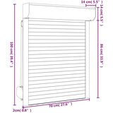  Roletna Bijeli 70 x 100 cm Aluminij i poliuretan - Bijeli 70 x 100 cm | shoptok.hr