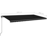 Tenda na ručno uvlačenje s LED svjetlima 6 x 3 5 m antracit | shoptok.hr