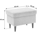 MID.YOU TABURE, tekstil, leseni material srebrne barve | Shoptok.si