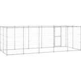 Vanjski kavez za pse od pocinčanog čelika s krovom 12,1 m² | shoptok.hr