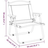  Stolice za kampiranje 2 kom crne 54x43x59 cm od tkanine Oxford | shoptok.hr