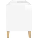 vidaXL Omarica za gramofonske plošče sijaj bela 121x38x48 cm inž. les | Shoptok.si