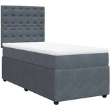 Box spring krevet s madracem tamnosivi 90x200 cm baršunasti | shoptok.hr
