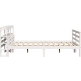 vidaXL Okvir za krevet s uzglavljem 160 x 200 cm od masivne borovine | shoptok.hr