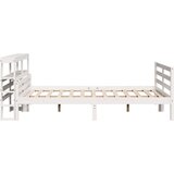 vidaXL Posteljni okvir z vzglavjem 160x200 cm trdna borovina, (21292383) | Shoptok.si