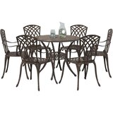  Set za blagovanje u vrtu od 7 komada brončana lijevana aluminij | shoptok.hr