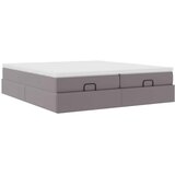  Otomanski okvir kreveta s madracima sivi 200x200cm umjetna koža | shoptok.hr