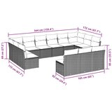  13-dijelni set vrtnih sofa s jastucima poliratan crni | shoptok.hr