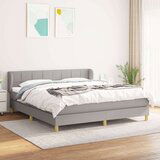  Box spring postelja z vzmetnico svetlo siva 180x200 cm blago, (20790348) Cene