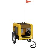 Prikolica za bicikl za ljubimce žuto-crna od tkanine i željeza | shoptok.hr
