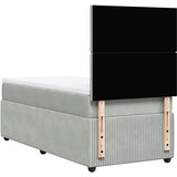 Box spring krevet s madracem svjetlosivi 90x190 cm baršunasti | shoptok.hr