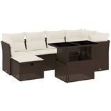Maison Chic Seti vrtnega pohištva - Vrtna garnitura - Vrtni pohištvo set 7-delna z blazinami rjav poli ratan, (21803614) | Shoptok.si