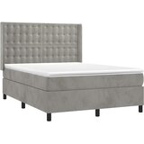  Krevet s oprugama i madracem svjetlosivi 140x190 cm baršunasti | shoptok.hr