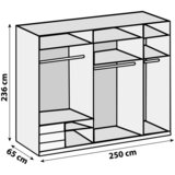 Modern Living Omara Z Drsnimi Vrati Level 36 D, Bela, Barva Grafita | Shoptok.si