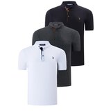 Dewberry TRIPLE SET T8560 MENS T-SHIRT-BLACK-WHITE-ANTHRACITE Cijene