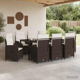 Vanjski set za objedovanje 9 pcs Smeđa i krem bijela | shoptok.hr