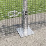 vidaXL zavarena žičana ograda sa 13 flanged stupova 0.4x25 m od pocinčanog čelika | shoptok.hr