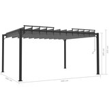  Sjenica s rešetkastim krovom 3x4 m antracit tkanina i aluminij | Eponuda.ba
