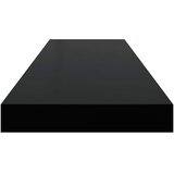  Plutajuća zidna polica visoki sjaj crna 80 x 23,5 x 3,8 cm MDF | shoptok.hr