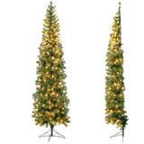 Costway Umetno pol-božično drevo z LED-osvetlitvijo, 210 cm, (5000497867) Cene