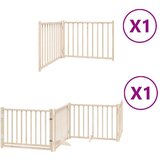 vidaXL Vrata za pse s vratašcima 6 panela sklopiva 480 cm drvo topole | shoptok.hr