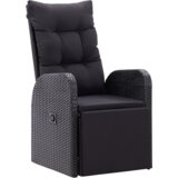 vidaXL Set od 7 dijelova vrtnih stolica s jastučićima crni poli ratan | shoptok.hr