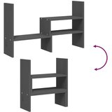  Stalak za monitor sivi (39 - 72) x 17 x 43 cm masivna borovina | shoptok.hr