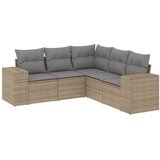  5-dijelni vrtni set sofa s jastucima bež od poliratana | shoptok.hr