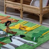 Ixia Zeleni periv pamučan dječji tepih 120x160 cm Animals – | shoptok.hr
